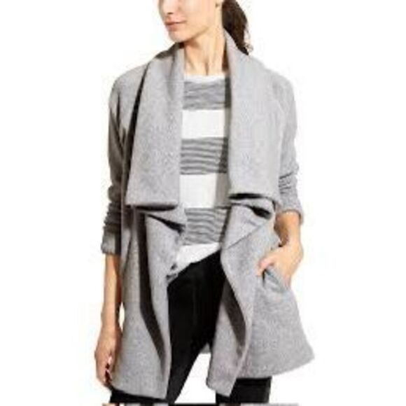Athleta Star Valley Open Front Fleece Wrap Cardigan Sweater Women's Large - Picture 1 of 13